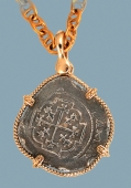Atocha Treasure Coin Replica in 14K Frame