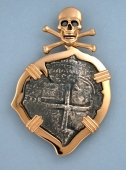 8 Reales in 14K Skull and Bones Frame