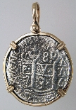 15188-Obverse; 1 1/4 inch Replica Treasuire Coin in Square Wire Frame