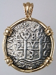 18249-Obverse; 1 1/4 inch Replica Treasure Coin in Round Wire Frame
