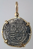 18282-Obverse; 1 1/4 inch Replica Treasure Coin in Square Wire Frame