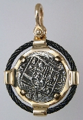 41491 - Obverse; 1 inch Replica Treasure Coin in Black Cable Frame