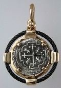 41491- Reverse; 1 inch Replica Treasure Coin in Black Cable Frame