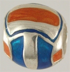 13413-Enameled Volleyball-Orange and Blue