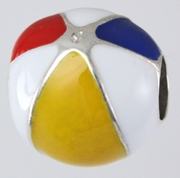 13491-Traditional Color Enameled Beach Ball Bead