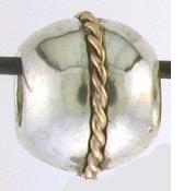 16940-Twisted Wire (14K) Wrapped Round Bead - Sterling - Spacer