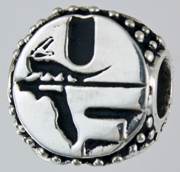 16961-Three Sided Univeristy of Florida Pell Logo Bead