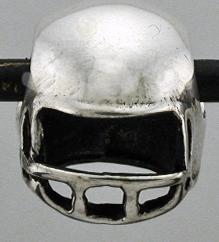 16996-Football Helmet Bead - Smooth, nio stripes