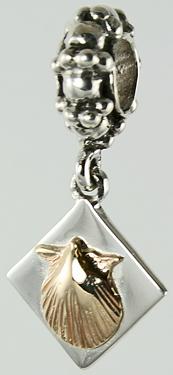 19135A-Rondelle with Scallop on Square Dangle
