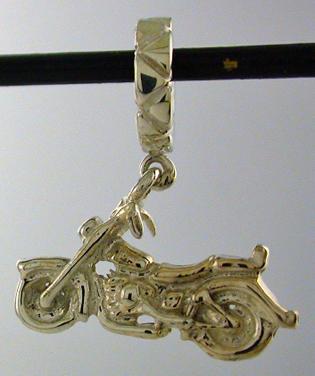 19164-Rondelle with Motorcycle Dangle