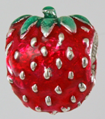 13318E-Enameled Strawberry Bead