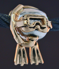 13334A-Jacques Beadsteau Bead in Sterling and 14K . . . also available in all Sterling