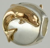 13613A-Lozenge Bead with 14K Dolphins