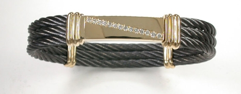 Black Titanium Bracelet With Diamonds