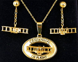 45404 Centennial of Flight Pendant and Earrings Set