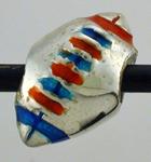 13214-Football Bead Enameled with UF gator Orange and Blue